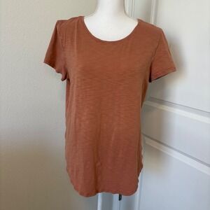 Lululemon Love Tee Short Sleeve Slub Pima Cotton Crewneck Terracotta Orange 10